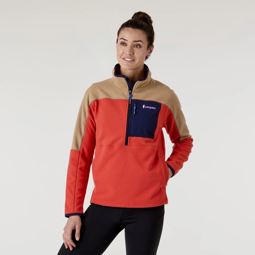 NWOT Cotopaxi Abrazo Half-Zip Fleece Jacket in Terracotta/Tan/Navy Size M